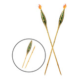 Kit 2 Tochas Bambu Iluminação Fogo P/ Decoração Desmontável