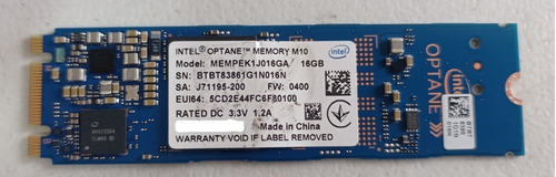 Memoria Intel Optane 16gb M.2 Pcie 3.0 Modelo Mempek1j016ga 