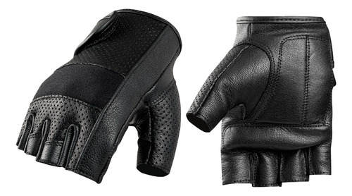 Guantes Sin Dedos De Cuero.  Moto Bicicleta Skate Patines