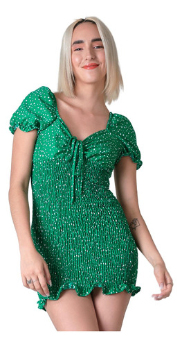 Vestido Casual Mujer Verde Stfashion 64104733