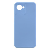 Capa Aveludada Azul Claro P/ Realme C30 6.5 + Pel. Vidro 3d