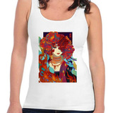 Musculosa Dama Color Girl Chica Pez Art Flores