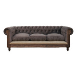 Sofa Chester Chesterfield Deconstructed Pana Y Lino 3 Cuerpo