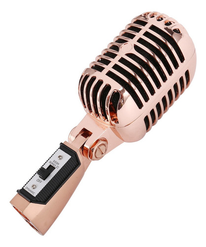 Micrófono Clásico Vintage Con Cable Profesional (oro Rosa)