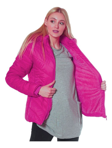 Campera Mujer Inflable Premium Con Capucha Y Piel