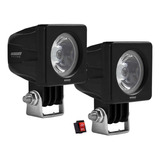 Par Faros Led Luz+estrobo 10w 4x4/lancha/atv/carro/jeep