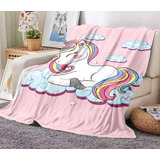 Cobija Unicornio Rosa 160x180cm Con Ovejero