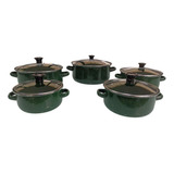 Ollas De Peltre C Tapa Cristal Verde 16,18,20,22,24 Shorbull