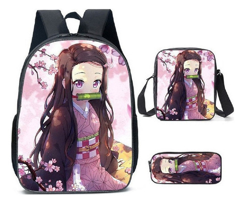 Set De Mochilas Demon Slayer De 3 Piezas: Kimetsu No Yaib