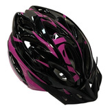 Casco Venzo P/ Ciclista Talle M  Color Negro-c/rosa Works!