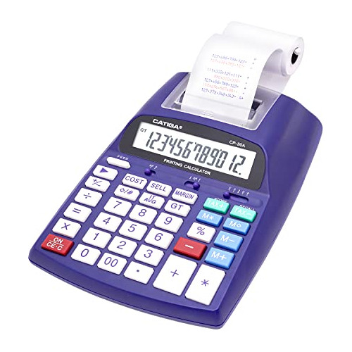 Calculadora De Impresion Con Pantalla Lcd 12 Digitos Morado