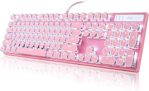 Teclado Mecánico Camiysn, Estilo Máquina De Escribir, Rosa