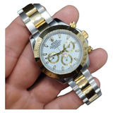 Reloj Compatible Con No Rolex Daytona Blanco Dorado