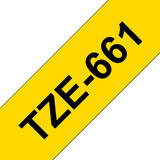 Cinta Brother Tze661 Negro Sobre Amarillo 36mm X 8mts