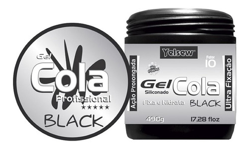 Gel Cola Black Siliconado Ultra Fixação 490g - Yelsew