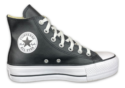 Tênis All Star Original De Couro Cano Alto E Plataforma