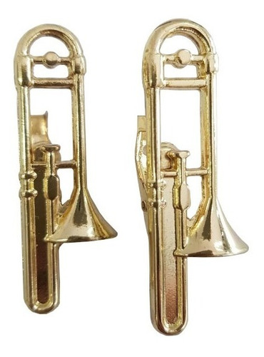 Prendedor De Partitura Trombone Dourado Hinário Partitura