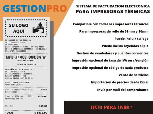 Sistema Factura Electronica Para Impresora Comandera Ticket