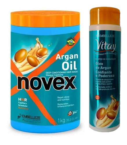 Novex Kit Oleo De Argán Shampoo 300ml Y T - g a $85