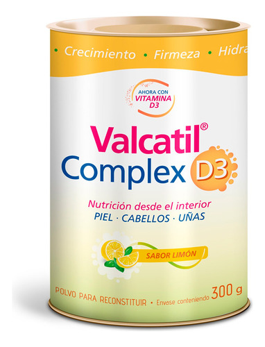 Valcatil Complex D3 Polvo Lata Nutricion Piel Cabello Limon