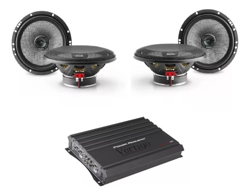 Paquete Focal Amplificador Power Acoustikva4-1800d+4 Bocinas