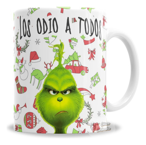 Taza De Cerámica El Grinch Los Odio A Todos - Con Caja