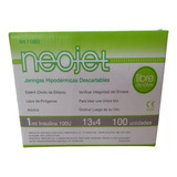 Jeringa Neojet 1ml Insulina 100u C/aguja 13x4 X 100 Unidades