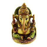 Figurilla De Resina Pintada A Mano De Lord Ganesha 4 