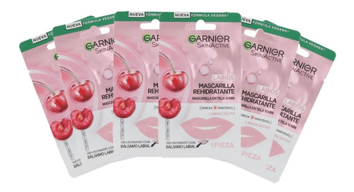 Kit Garnier Mascarilla Rehidratante Labios Cherry 5g X 6 Un