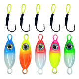 Kit 5 Micro Slow Jig Cucaracha 10gr + Suporte Hook Isca Jump