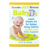 Vitamina D3 Líquida Para Bebés, 10 Ml, Cal Gold, Inmediata