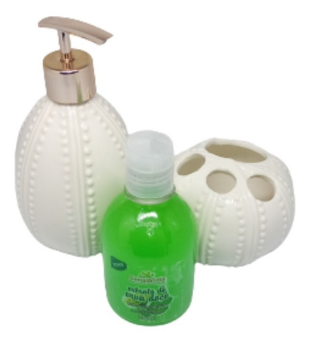 Kit Banheiro Lavabo Porta Sabonete/escova-ganhe 250 Ml 