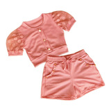 Conjunto Infantil Blogueirinha Meninas Manga Princesa Moda