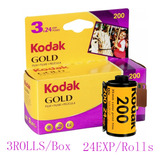 3 Rolos Kodak Gold 200 35 Mm 24 Exposure Por Rolo