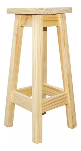 Banco Banqueta Taburete Silla De Pino Natural 75cm Alto