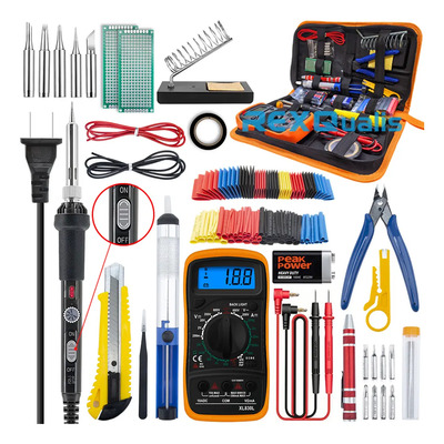 REXQualis Kit De Soldador Con Temperatura Regulable Soldadura Para Cautin Estaño Multímetro Digital RQ-SIK-H1 | Meses sin interés