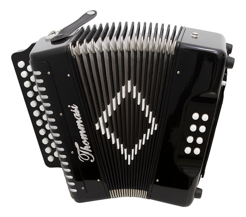 Acordeon 8 Baixos 21 Botões Ta 821bs Preto Thommasi