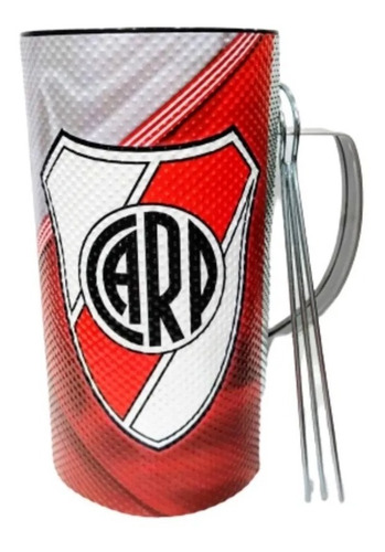 Vaso Guira Ploteado River Plate Guiro Raspador Abridor Cuota