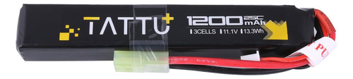 11.1v Lipo Airsoft Stick Batería, 3s 1200mah 25c Batería Par