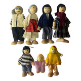 Juguete Set Mini Familia 7 Piezas Madera Pedagogia Activa