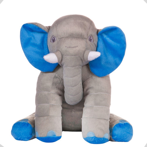 Almofada Elefante Pelúcia 60cm Travesseiro Bebê Antialérgico