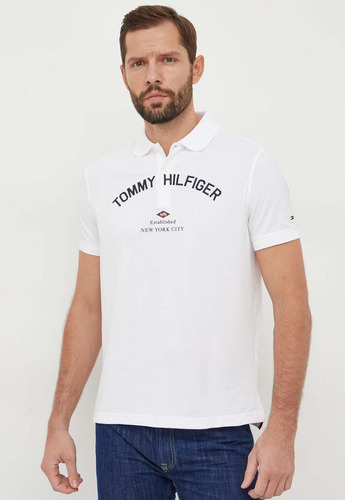 Polo Graphic Chest Logo Blanco Tommy Hilfiger