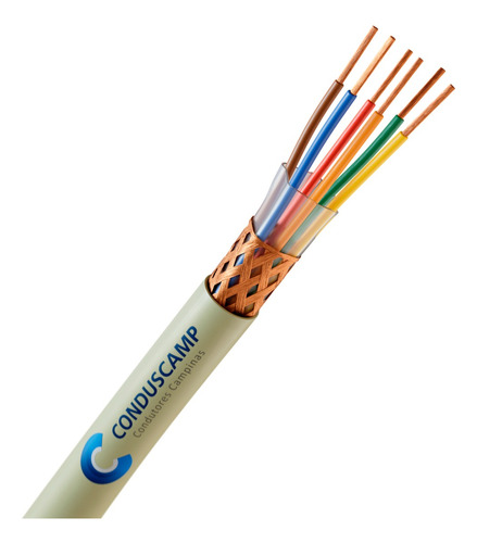 Cabo Manga Blindado Malha De Cobre 4 Vias De 22 Awg (100mts)