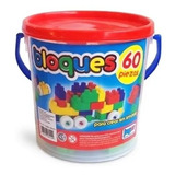 Bloques X60 Piezas Ladrillos Colores Juego Encastre Jugar Cantidad De Piezas 55