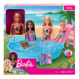 Barbie Piscina Pileta + Muñeca Y Accesorios Original Mattel