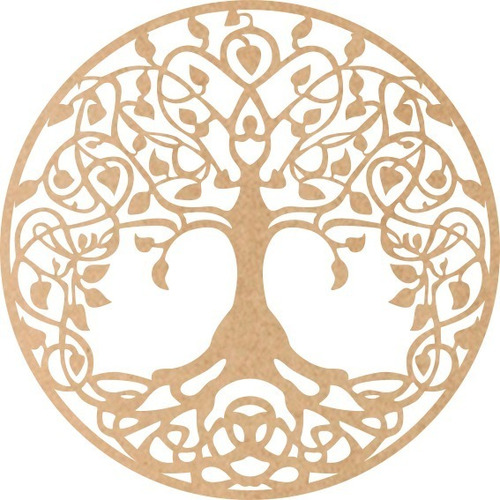 Kit 2 Mandala Decorativa Árvore Da Vida Mdf Cru 30cm Quadro