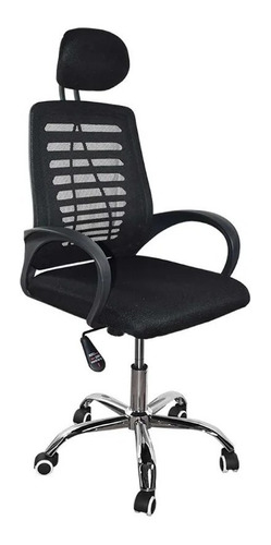 Silla Ejecutiva Ergonómica Y Giratoria Malla Negra Oficina