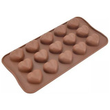 Molde Silicona Corazón Chocolate Gelatina 15 Espacios