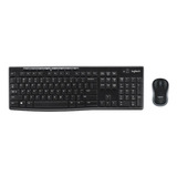 Kit Teclado Mouse Inalámbrico Logitech Mk270 Español Negro