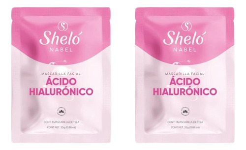 2 Pack Mascarilla Facial Ácido Hialurónico Shelo